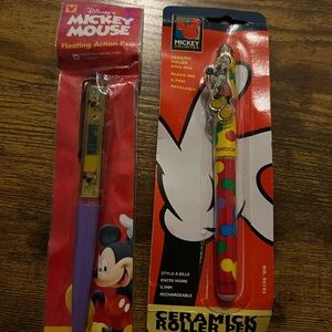2 vintage pens never used rare float action pen and roller ball pen set